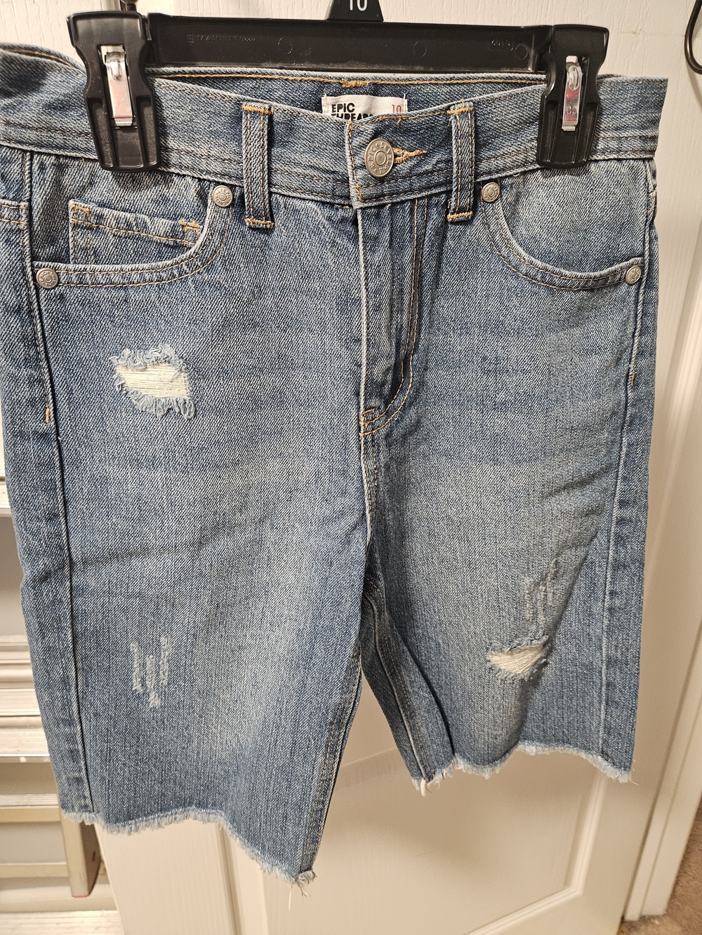 Epic Threads Light Blue Distressed Denim Shorts